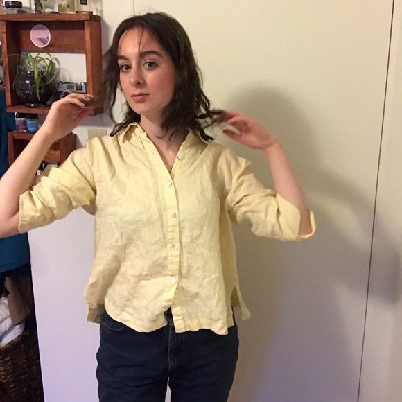 Yellow Linen Button Down - Picture 3 of 4